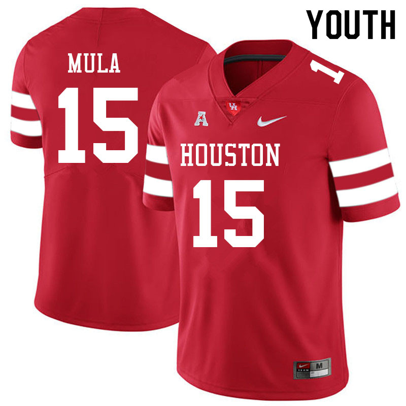 Youth #15 Roman Mula Houston Cougars College Football Jerseys Sale-Red - Click Image to Close